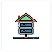 A house with a computer on top of it vector