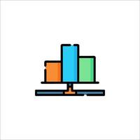 A colorful icon of a bar chart vector