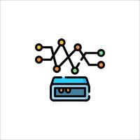 A network icon with a computer and a router vector