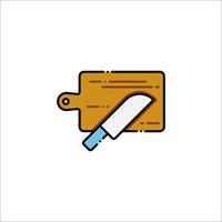 A knife and cutting board icon on a white background vector