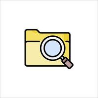 A magnifying folder icon with a magnifying glass vector