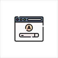 A browser icon with a letter a on it vector