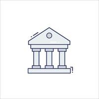 A bank building icon with columns and pillars vector