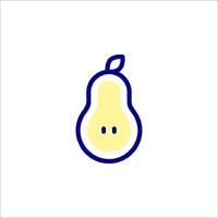 A pear icon with a smiley face vector