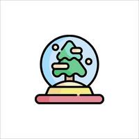 A snow globe with a tree inside vector