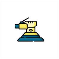 A yellow and blue machine on a white background vector