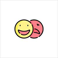 Two emoticions with a smiley face on each side vector