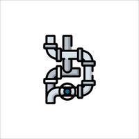 A pipe with a valve on it and a valve on top vector