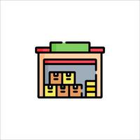 A storeroom icon with a door and shelves vector