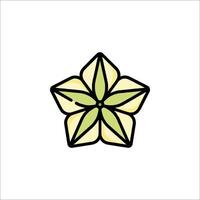 A flower with a green leaf on it vector