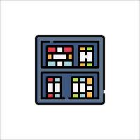 A square box with colorful squares on it vector