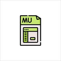 A file icon with a green and white background vector