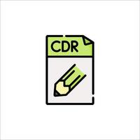 A green and white document with the word cdr vector