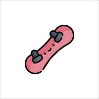 A pink skateboard with a black handle on it vector