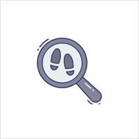 Magnifying glass icon with footprints vector