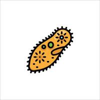 An orange bacterium with green dots on it vector