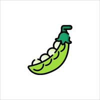 A green pea pod icon on a white background vector