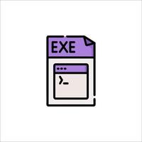 A file with the word exe on it vector