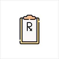 A clipboard with the rx symbol on it vector