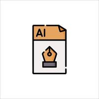 A file with an ai icon on it vector