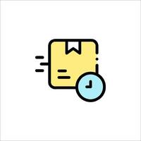 A clock icon with a paper box vector