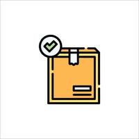 A box with a tick mark on it vector