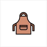 A brown apron icon on a white background vector