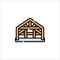 A wooden house icon on a white background vector