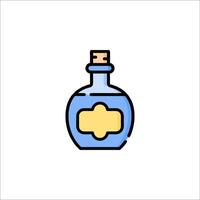 A bottle of perfume with a label on it vector