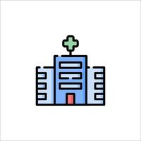 A hospital building icon in a line style vector