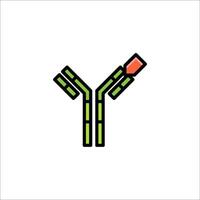 A line drawing of a cell with a red arrow vector