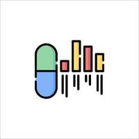 A pill with a bar graph on it vector