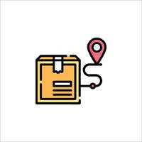 A box with a map pin on it vector