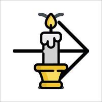 A candle with an arrow pointing to it vector