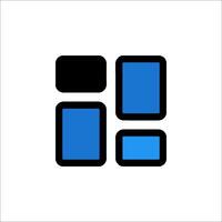 The icon for the app is blue and black vector