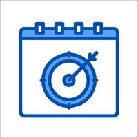 A calendar icon with a clock and a target vector