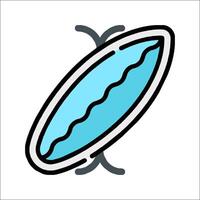 A blue surfboard icon on a white background vector