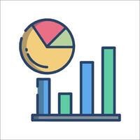 An icon of a pie chart and bar graph vector