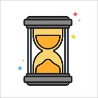 An hourglass icon with a yellow sand vector