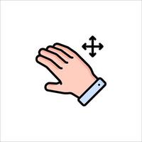 A hand with a button and arrow pointing to it vector