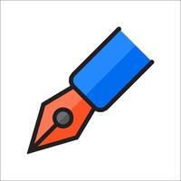 A pen with a blue and red tip on a white background vector