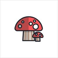 A mushroom icon with two mushrooms on top vector