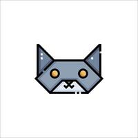 A gray cat with orange eyes on a white background vector