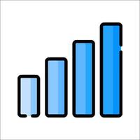 A bar chart icon with a blue bar vector