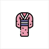 A pink kimono with a blue stripe vector