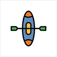 A kayak with two oars on it vector