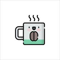 A coffee cup with a bear face on it vector