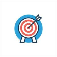 Target icon with arrow in the center of the target vector