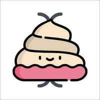 A cartoon ice cream cone with a pink top vector