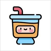 A cup with a drink and a straw in it vector